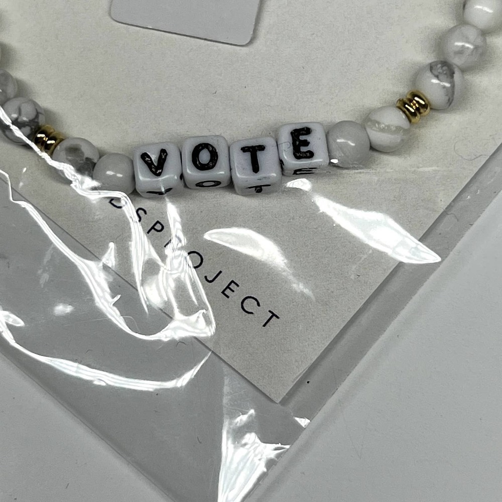 Anthropologie Little Words Project Vote Beaded Bracelet - Picture 3 of 6